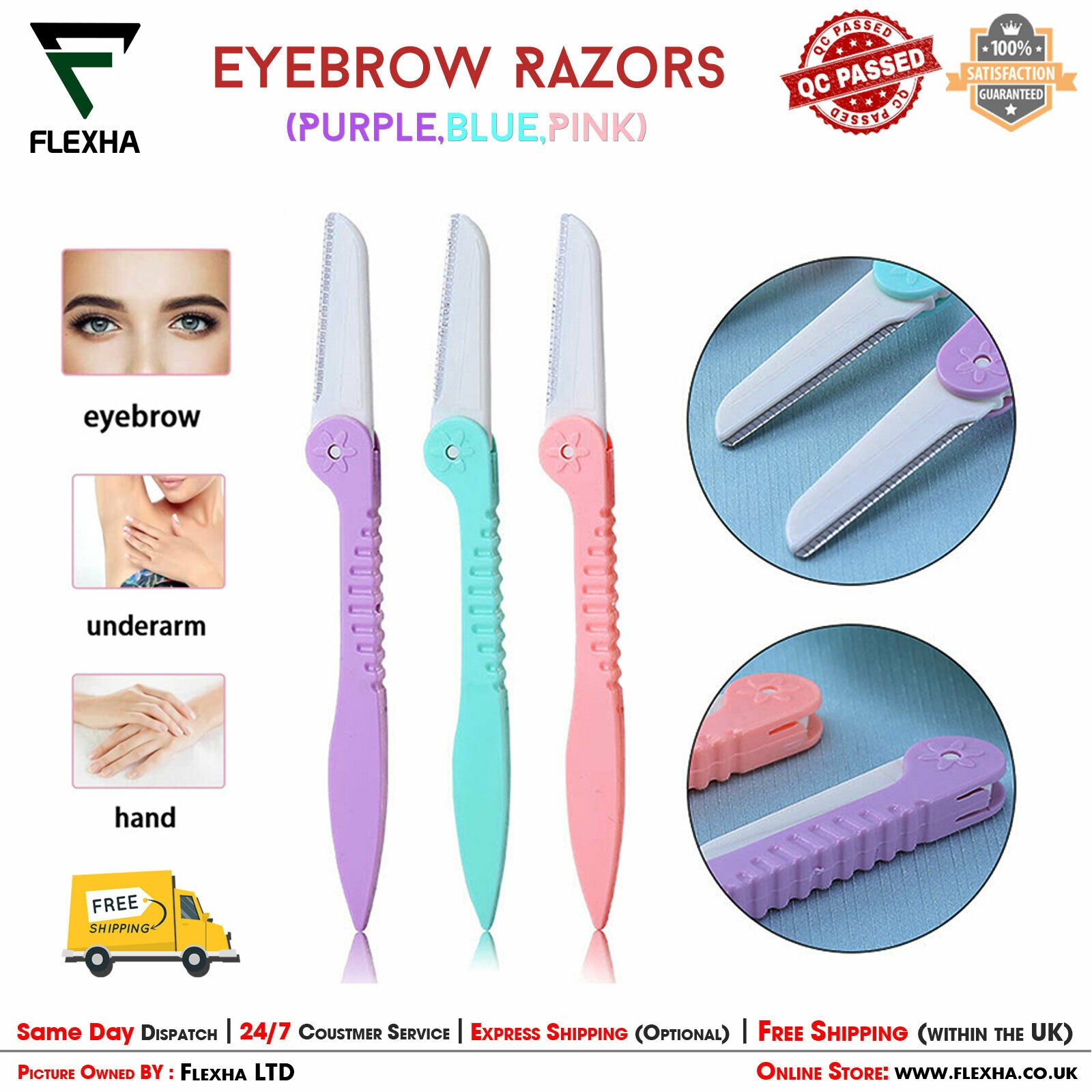 Foldable Eyebrow Razor Trimmer Dermaplaning Face Lip hair Shaper